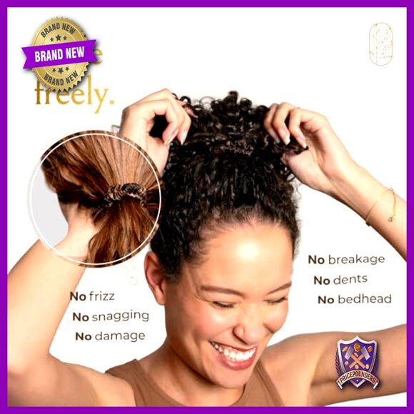 Mulberry Silk Skinny Scrunchies 4-Pack Anti-Breakage Hair Ties main image 6